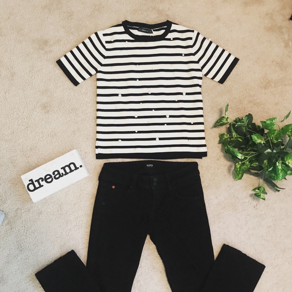 Zara Pearl Embellished Knit Top - Picture 8 of 8